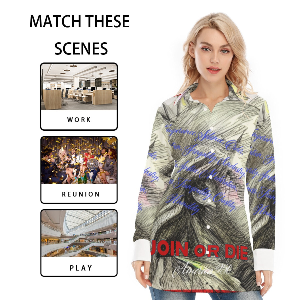 All-Over Print Women's Long Shirt