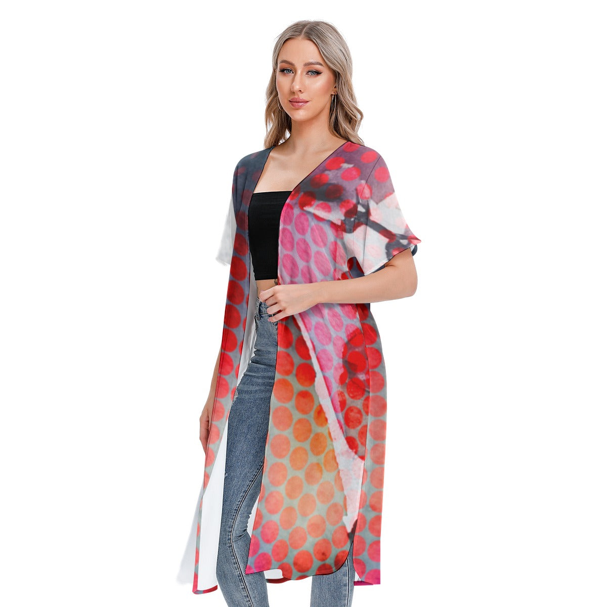 All-Over Print Women's Short Sleeve Cardigan