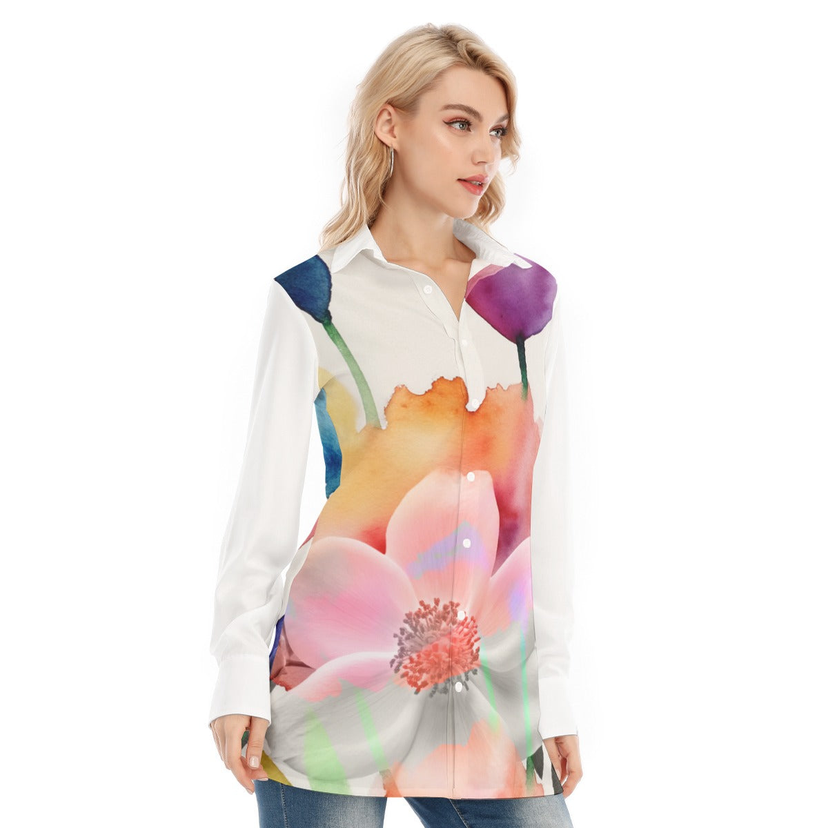 All-Over Print Women's Long Shirt