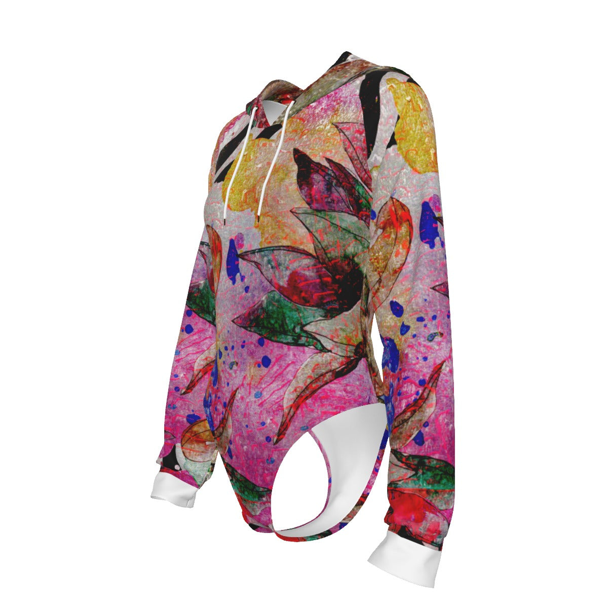 All-Over Print Women's Raglan Sleeve Hooded Bodysuit