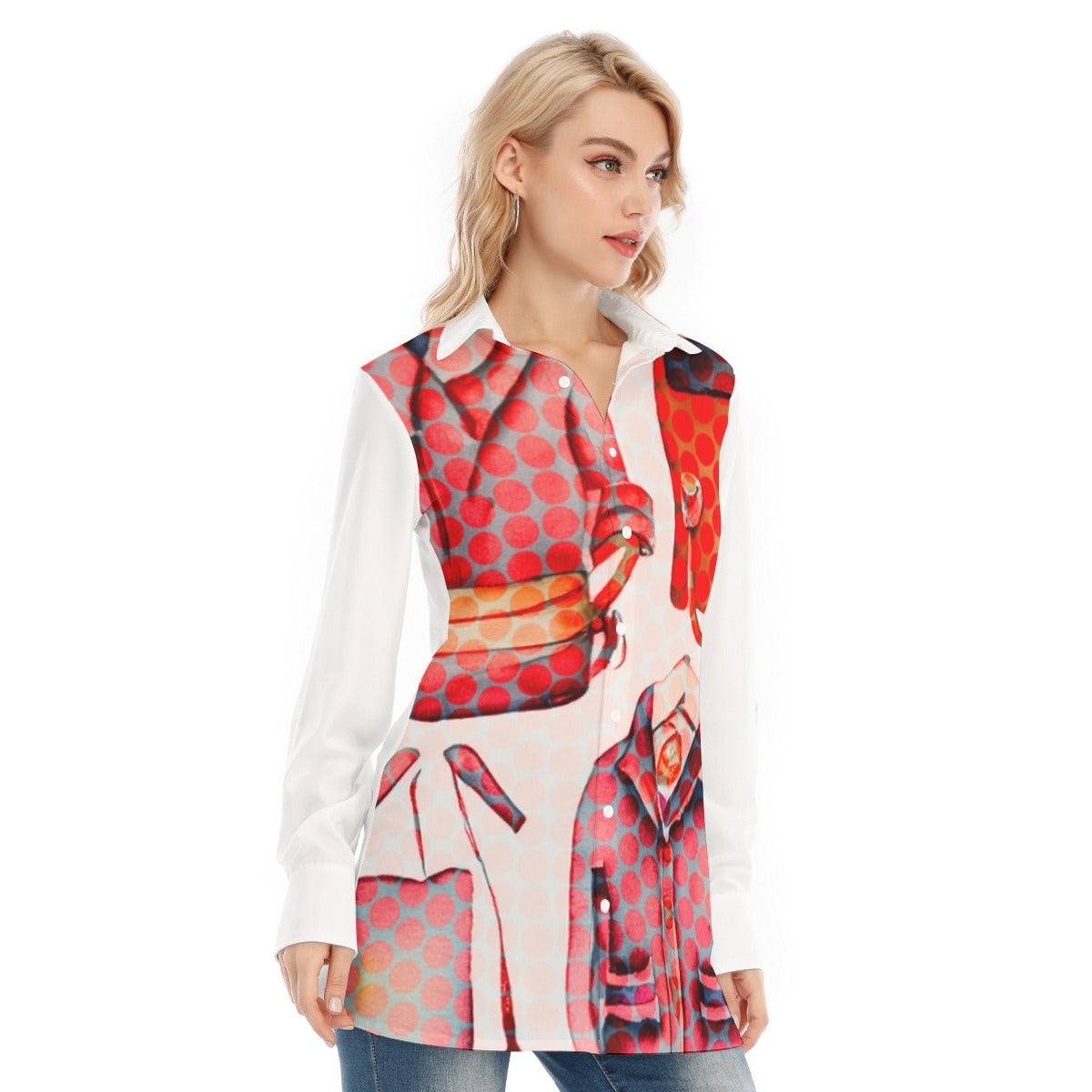 All-Over Print Women's Long Shirt