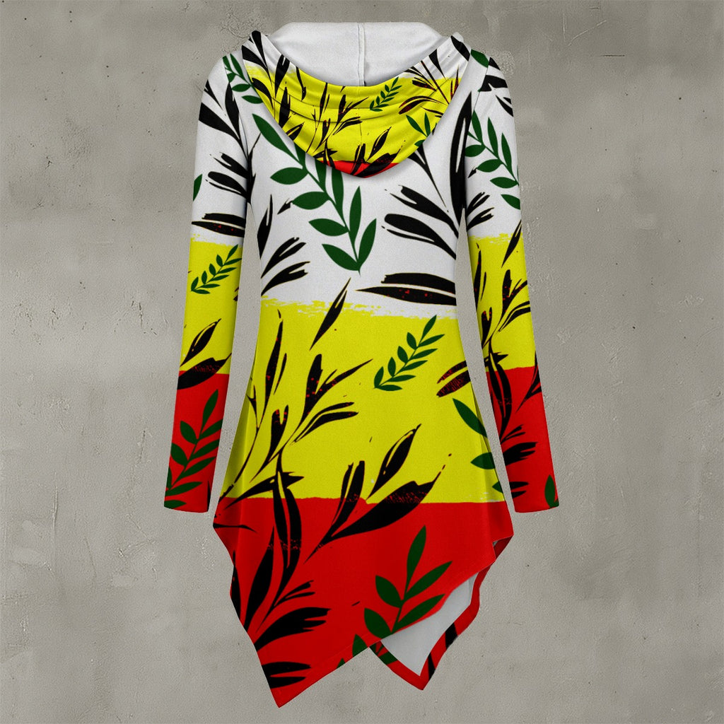 All-Over Print Women's Asymmetric Hem Hoodie