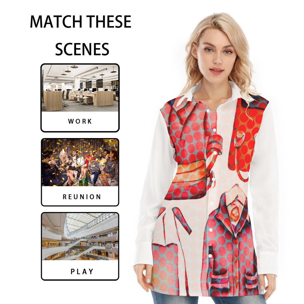 All-Over Print Women's Long Shirt