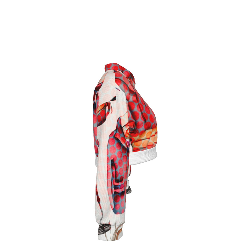All-Over Print Women's Hoodie with Half Zipper