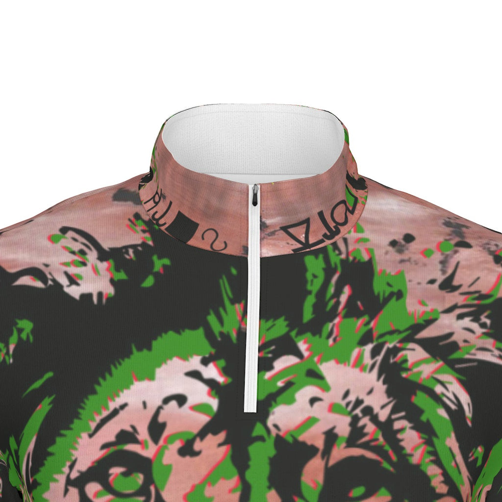 All-Over Print Men's Sports Collar Jersey With Long Sleeve| Interlock