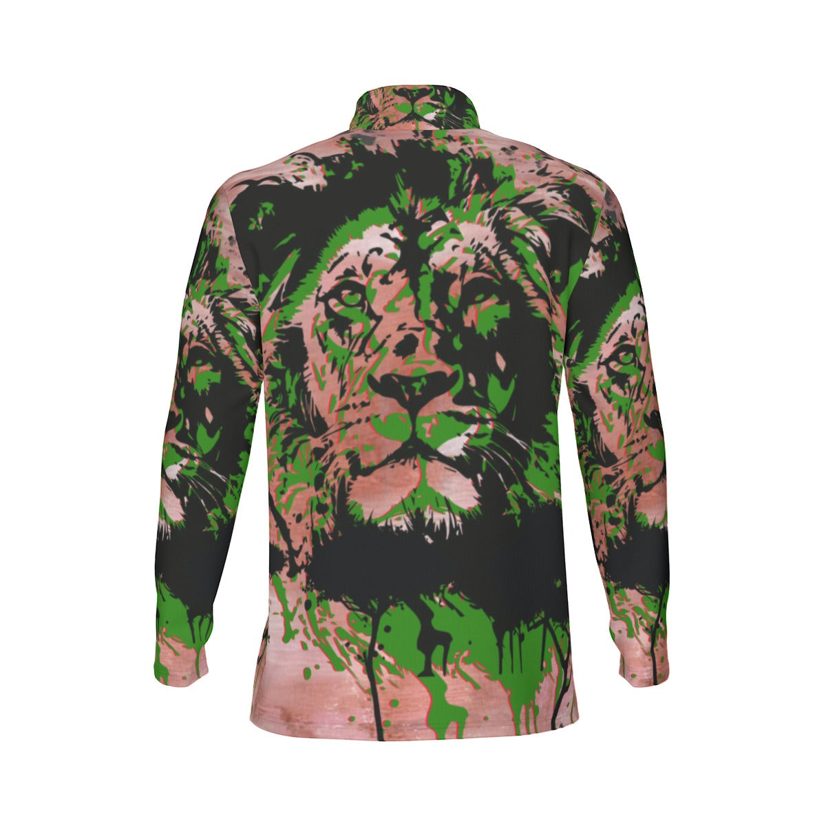 All-Over Print Men's Sports Collar Jersey With Long Sleeve| Interlock
