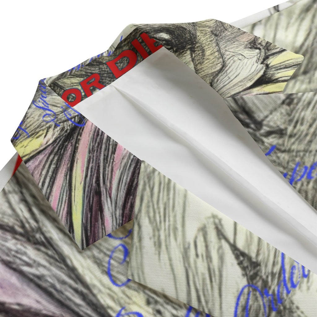 All-Over Print Men's Casual Flat Lapel Collar Blazer | 245GSM Cotton