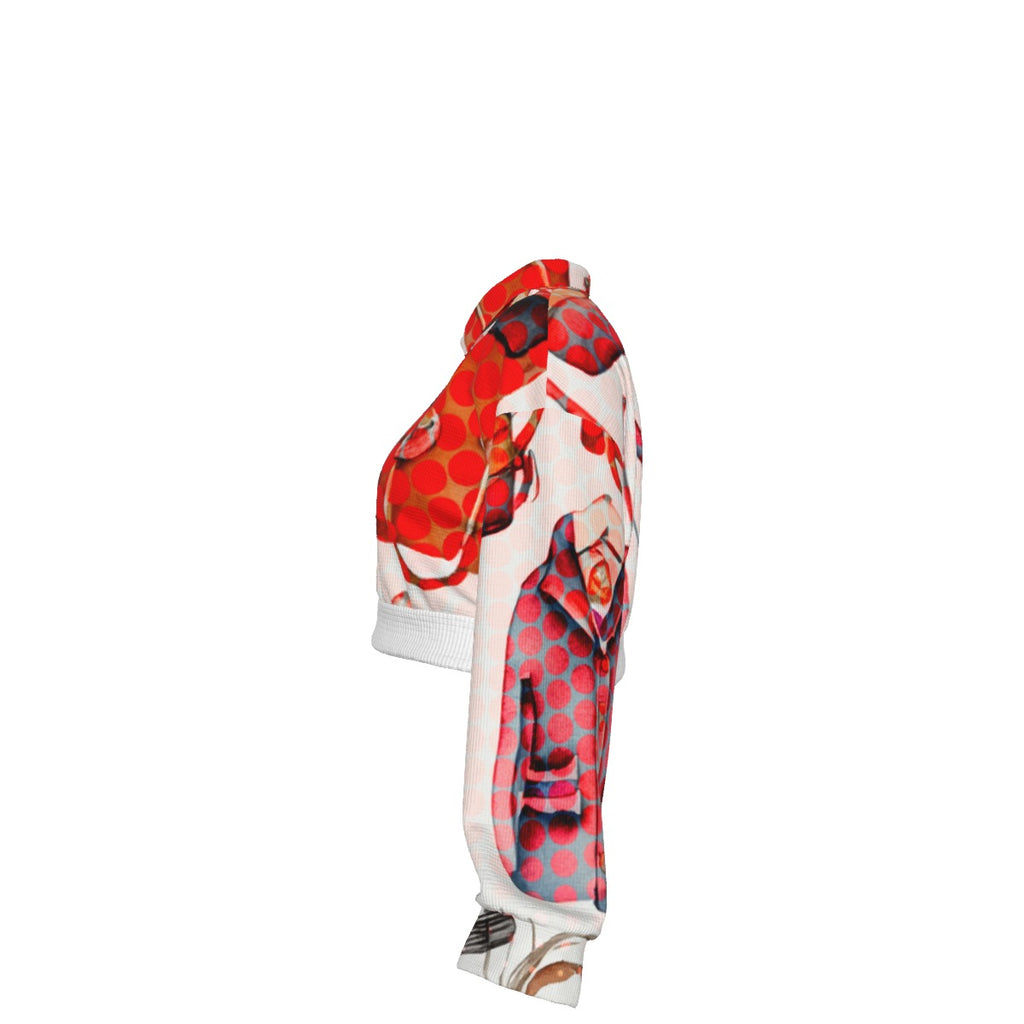 All-Over Print Women's Hoodie with Half Zipper