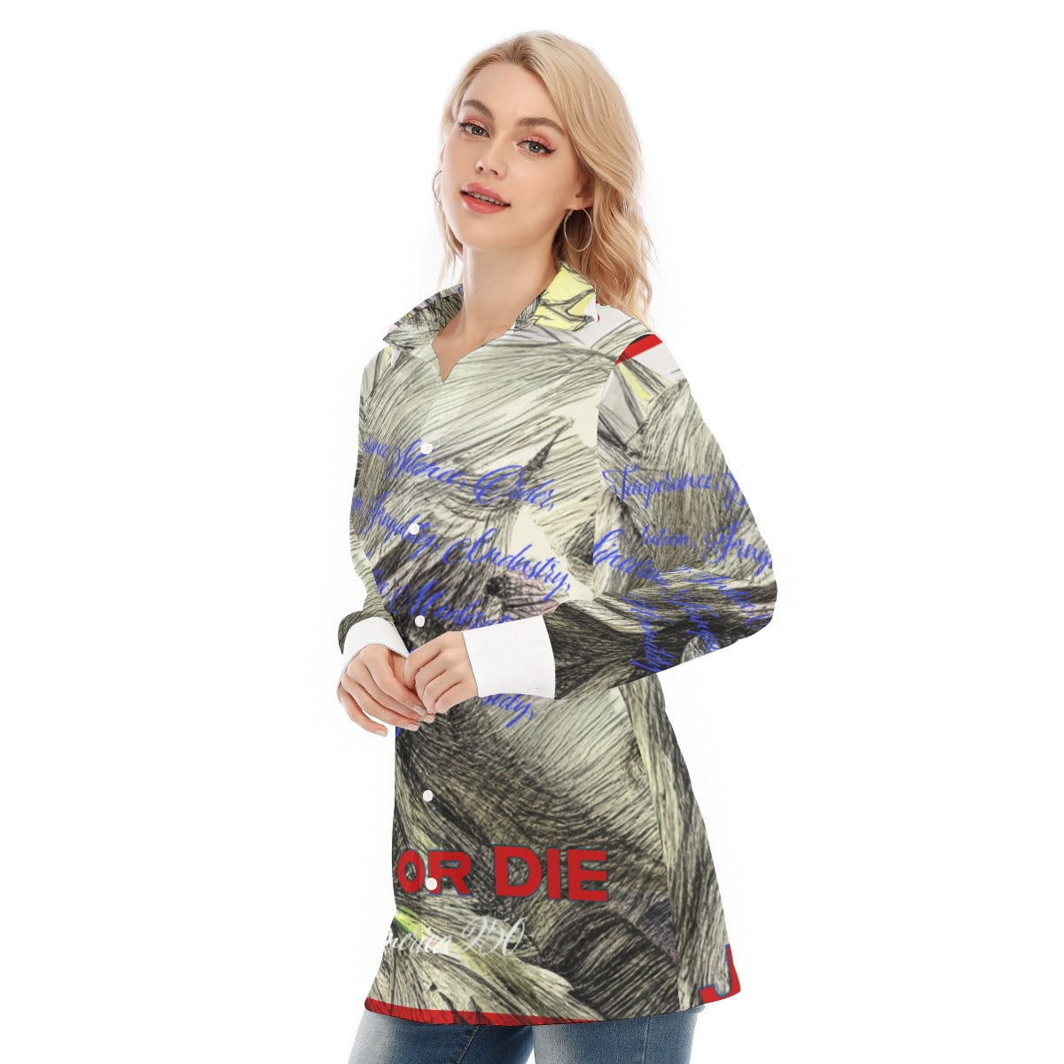 All-Over Print Women's Long Shirt