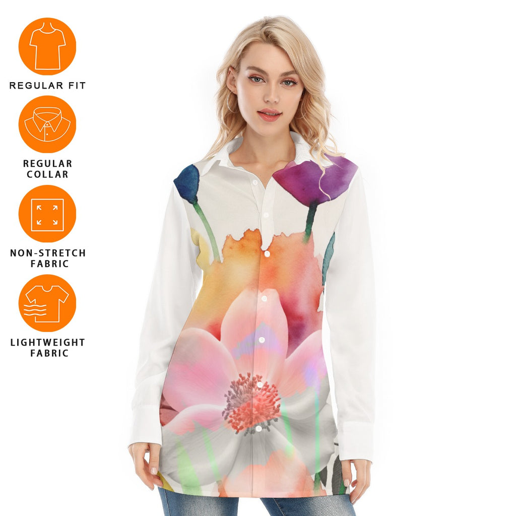 All-Over Print Women's Long Shirt