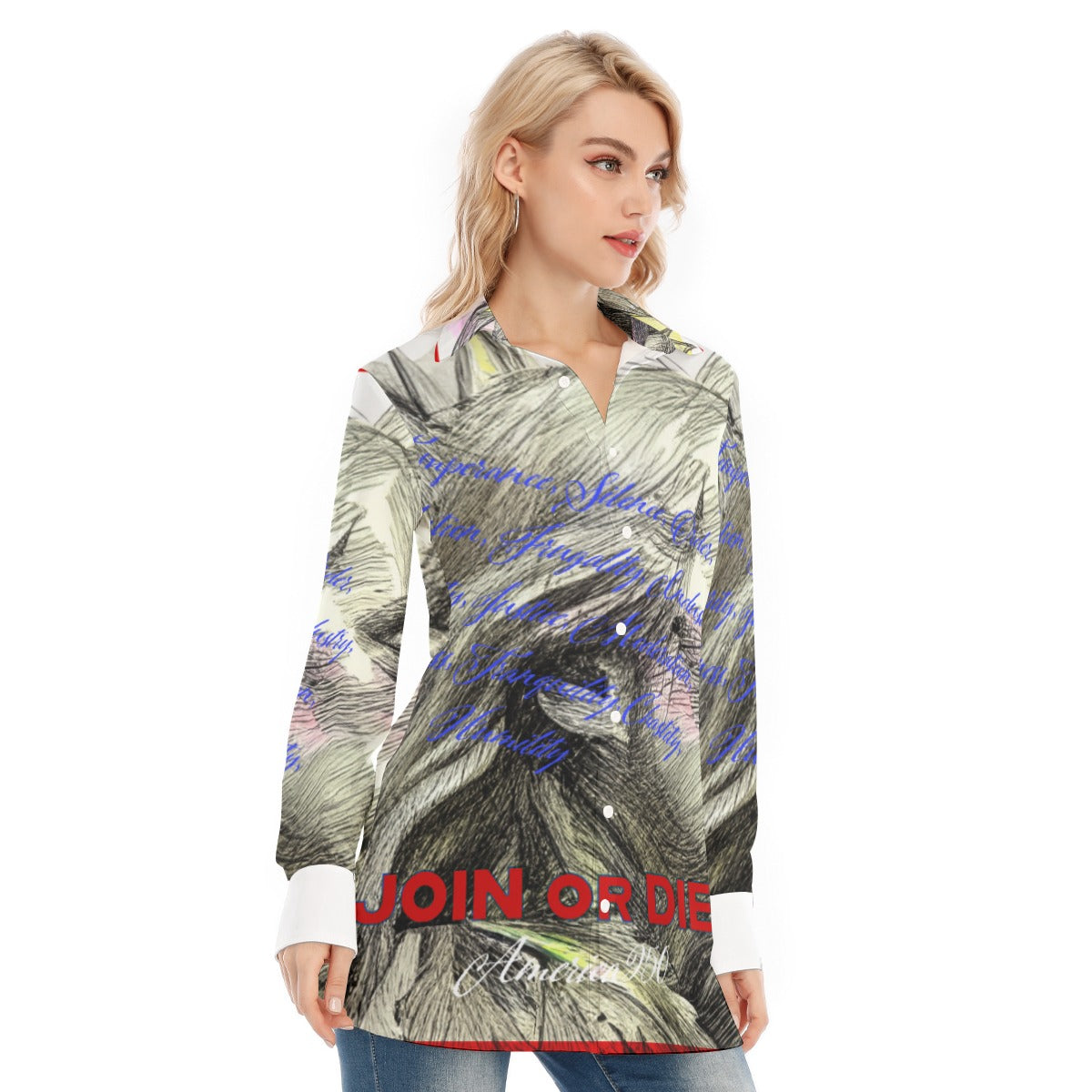 All-Over Print Women's Long Shirt