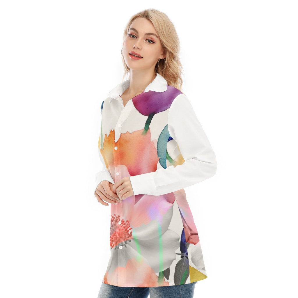 All-Over Print Women's Long Shirt