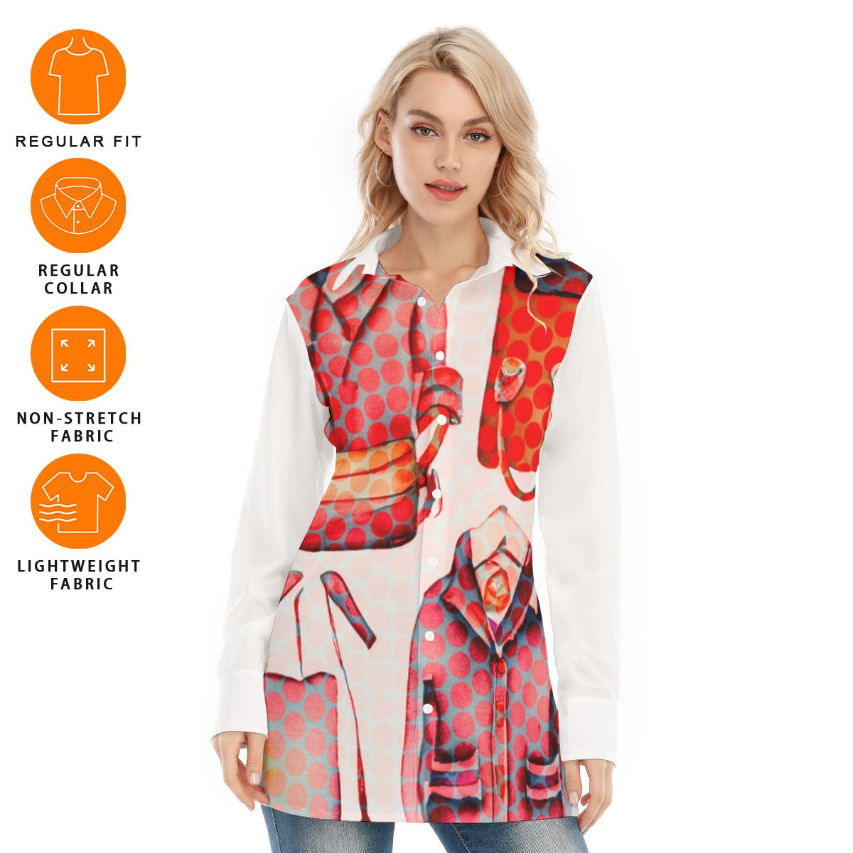 All-Over Print Women's Long Shirt