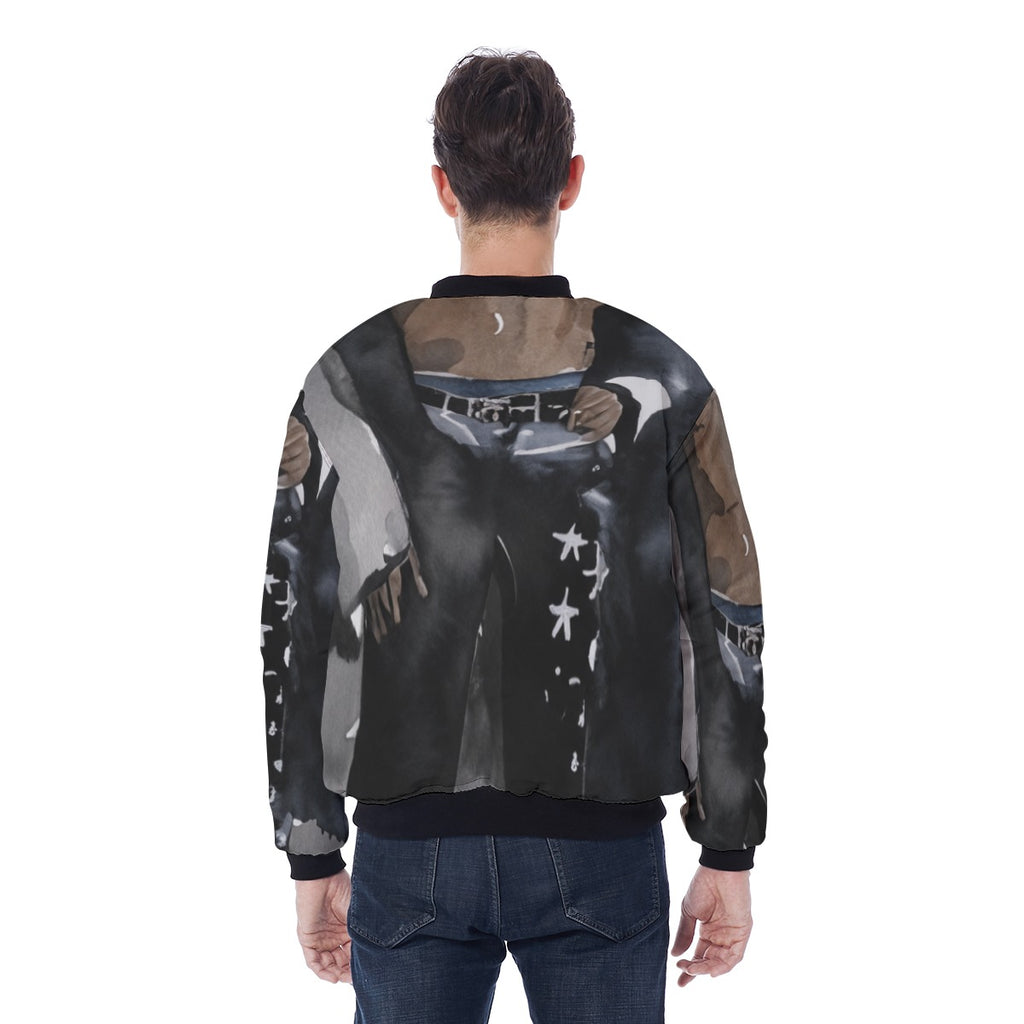 All-Over Print Men's Bomber Jacket Without Sleeve Pocket