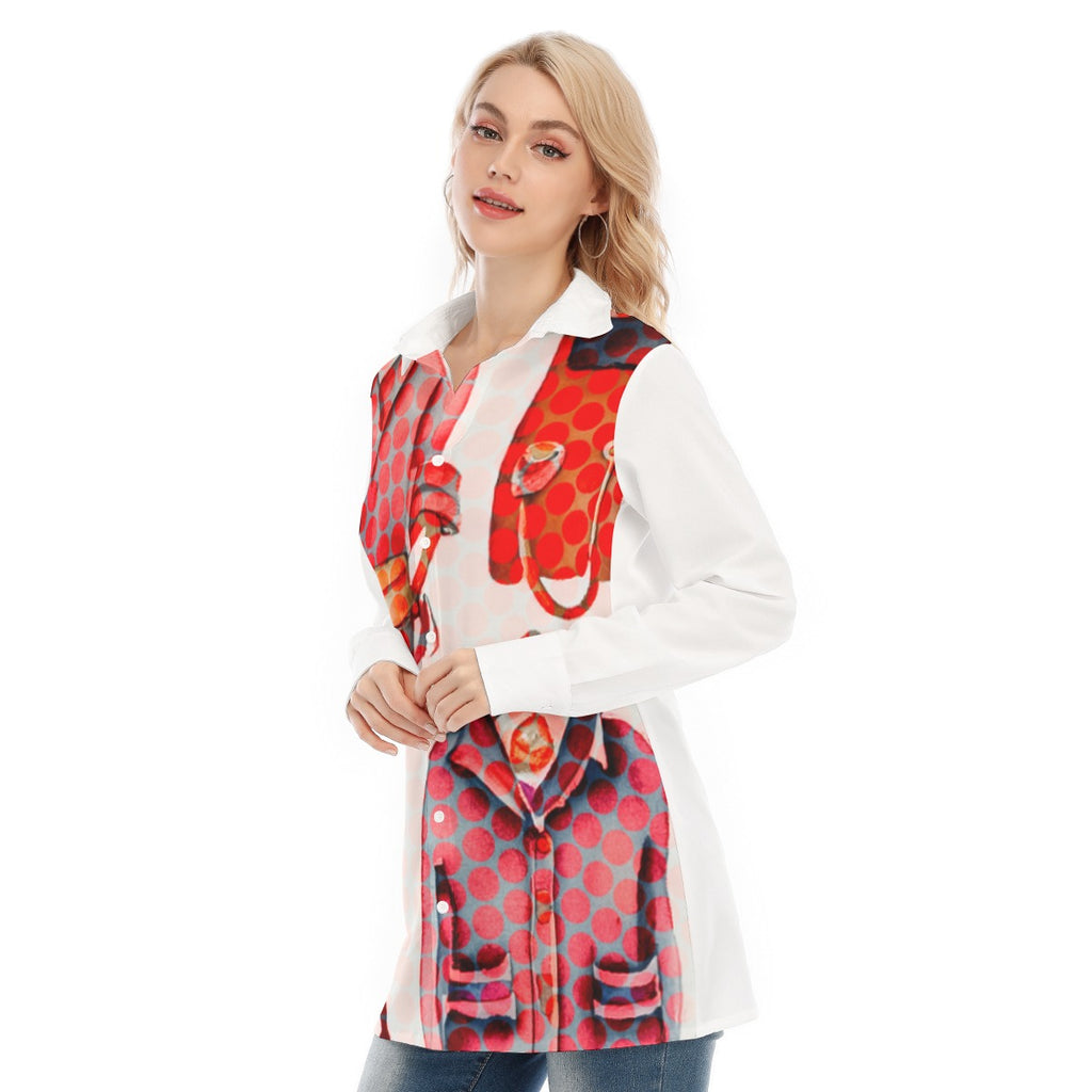 All-Over Print Women's Long Shirt