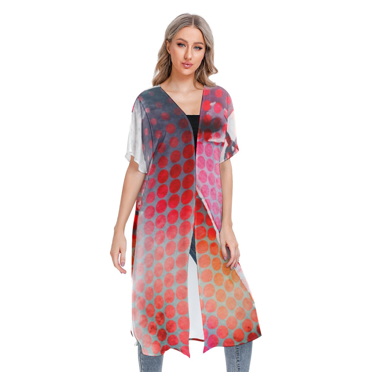 All-Over Print Women's Short Sleeve Cardigan