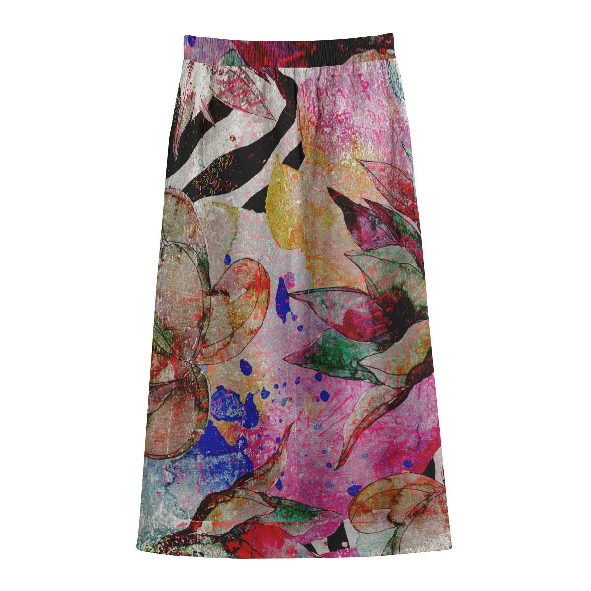 All-Over Print Women's Front Mid-slit Skirt | 245GSM Cotton
