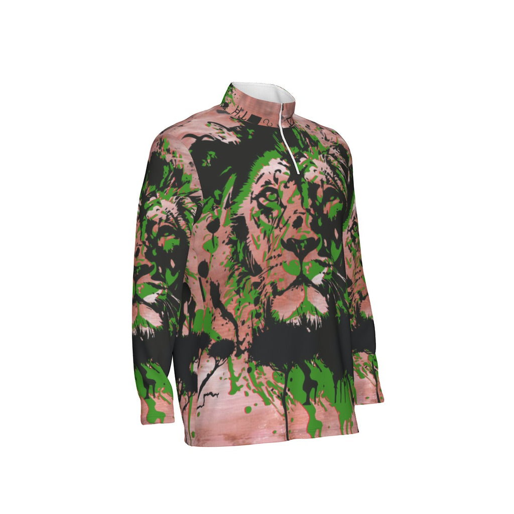 All-Over Print Men's Sports Collar Jersey With Long Sleeve| Interlock