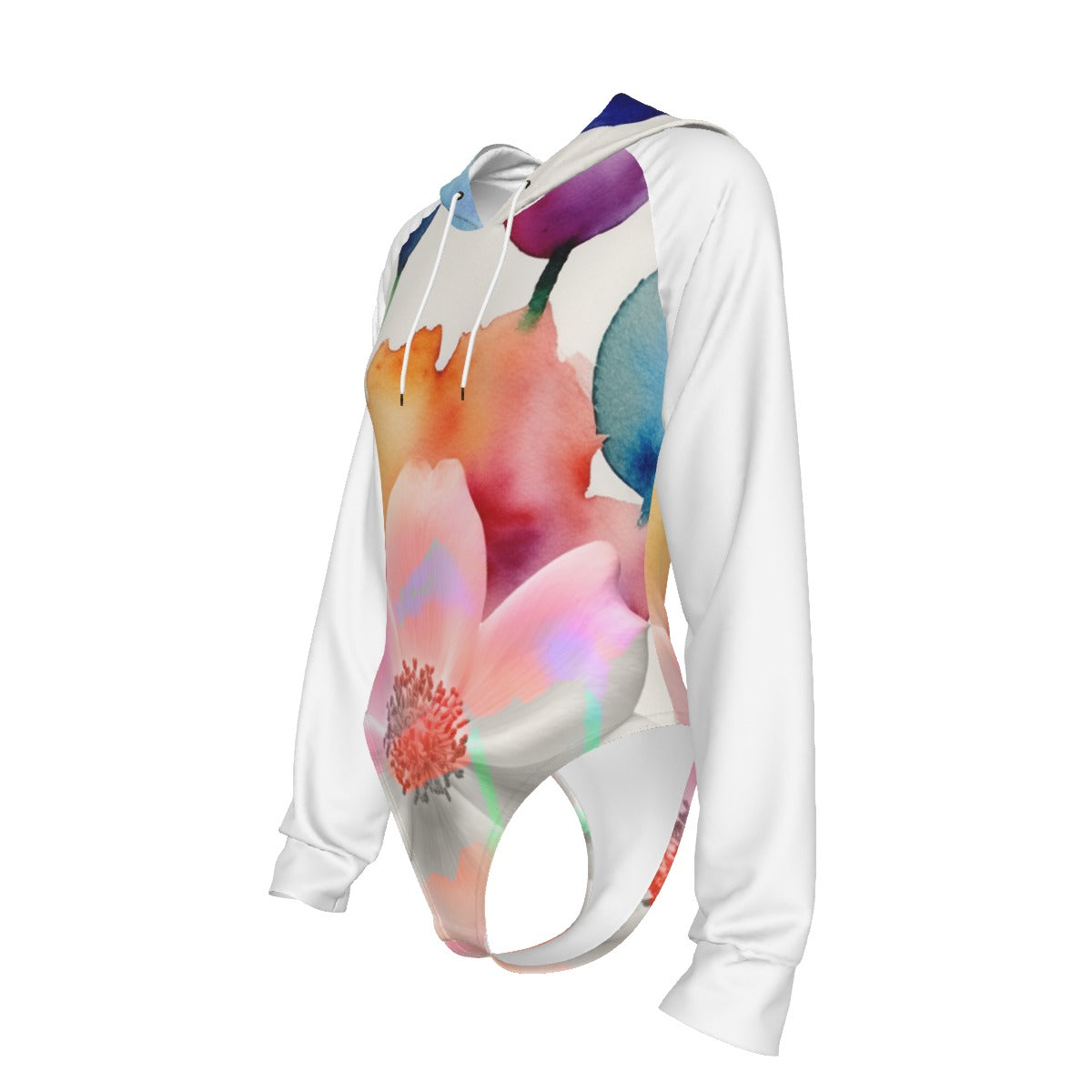 All-Over Print Women's Raglan Sleeve Hooded Bodysuit