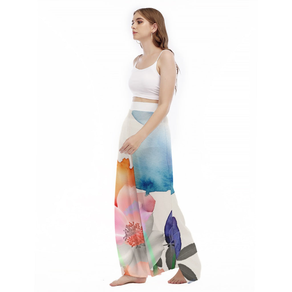 All-Over Print Women's High Waist Wide Leg Trousers