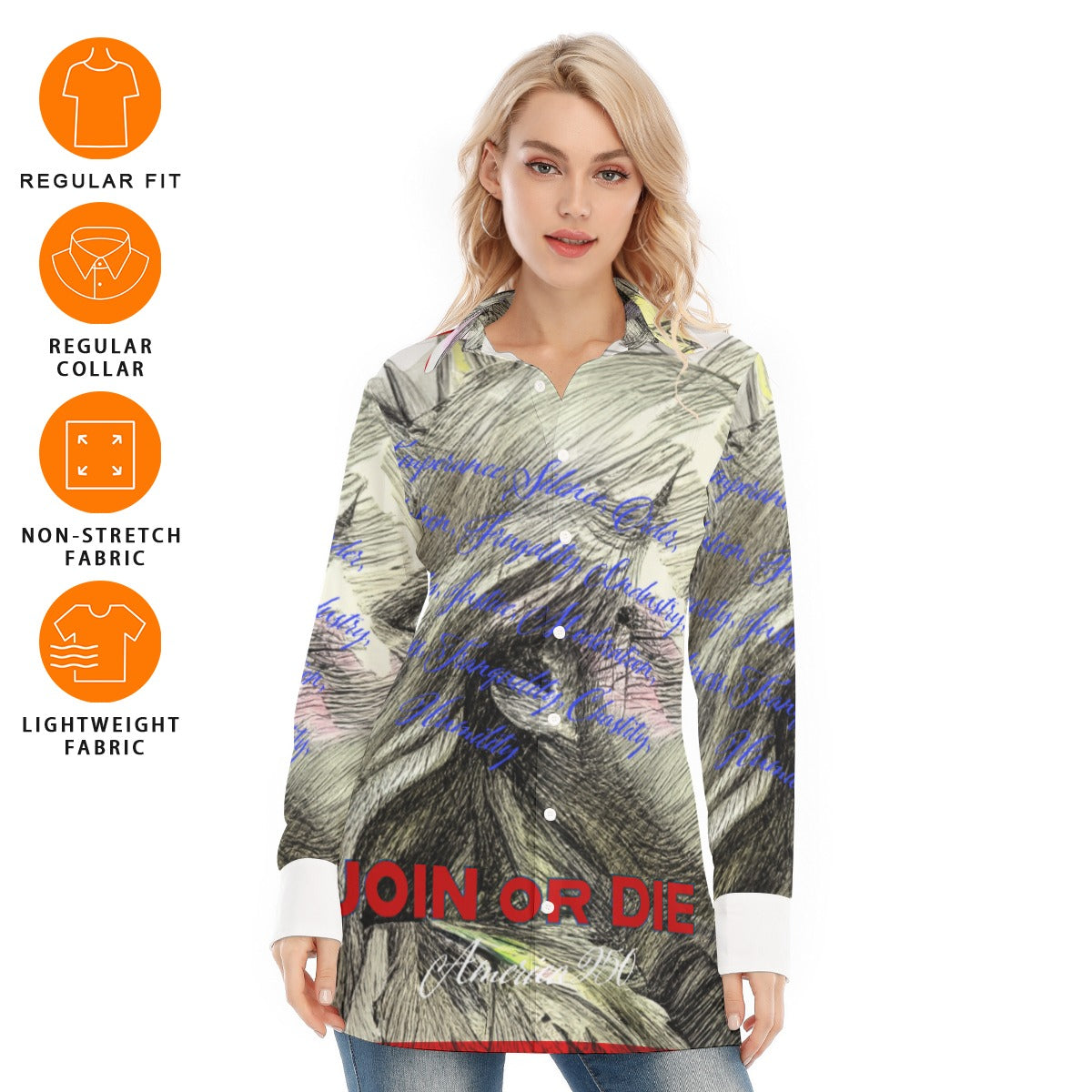 All-Over Print Women's Long Shirt