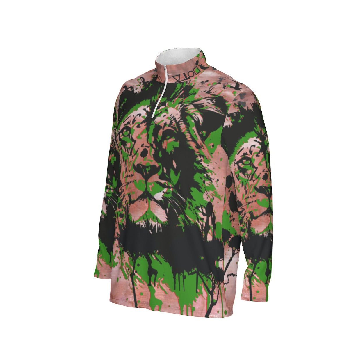 All-Over Print Men's Sports Collar Jersey With Long Sleeve| Interlock