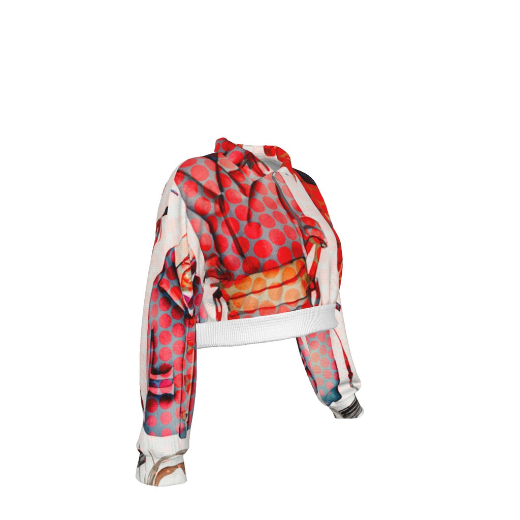 All-Over Print Women's Hoodie with Half Zipper