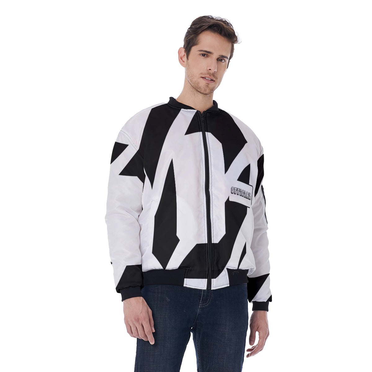 All-Over Print Men's Jacket With Sleeve Pocket